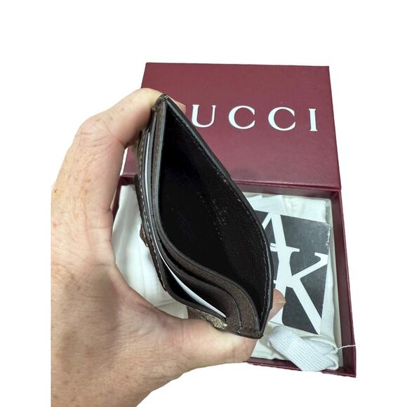 Gucci Neo Vintage GG Supreme Cardholder Brown Unisex - Picture 4 of 4